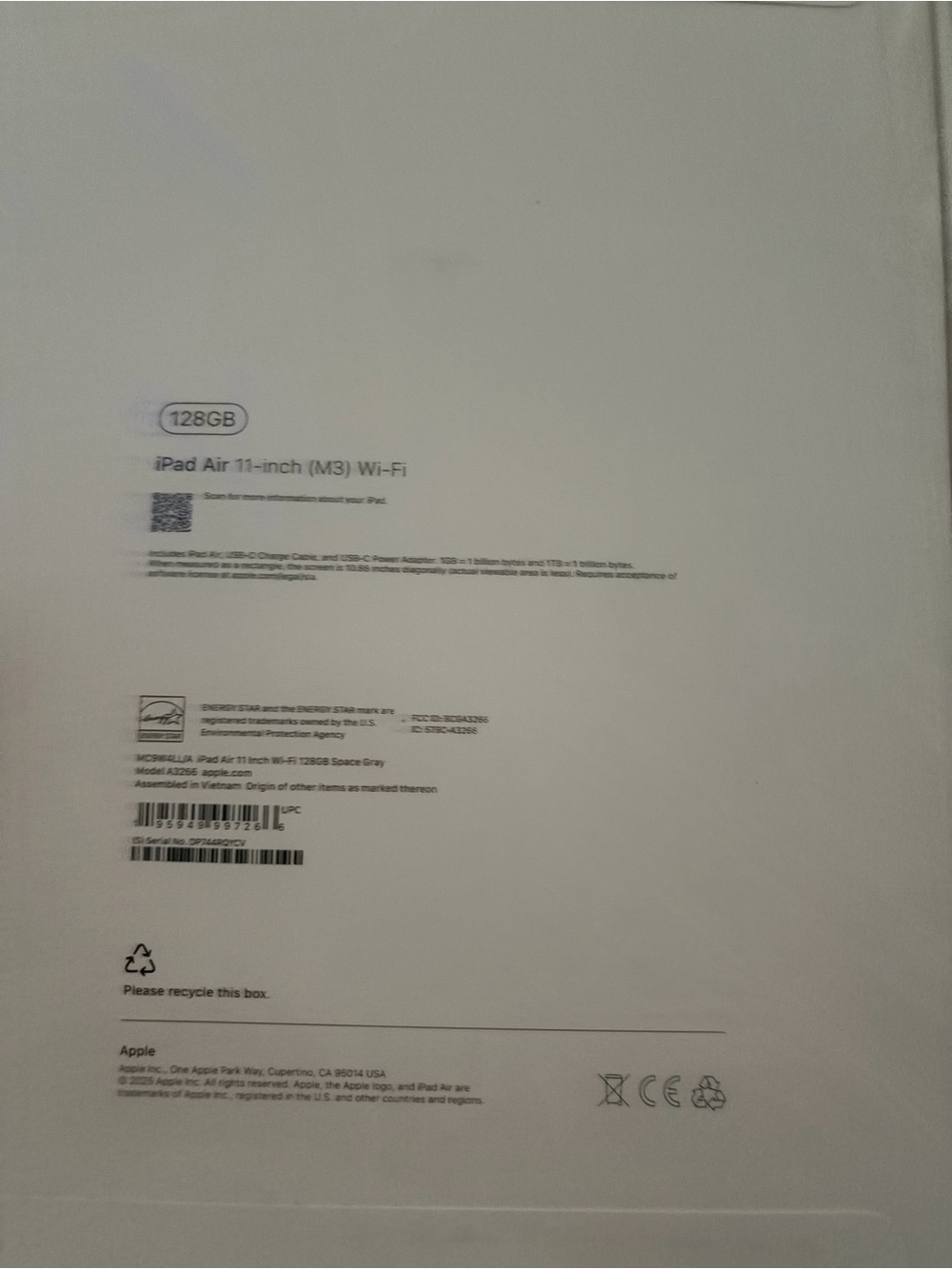 Apple iPad Air 11-inch (M3) 128GB - White Box with Green Accents - Picture 4 of 4